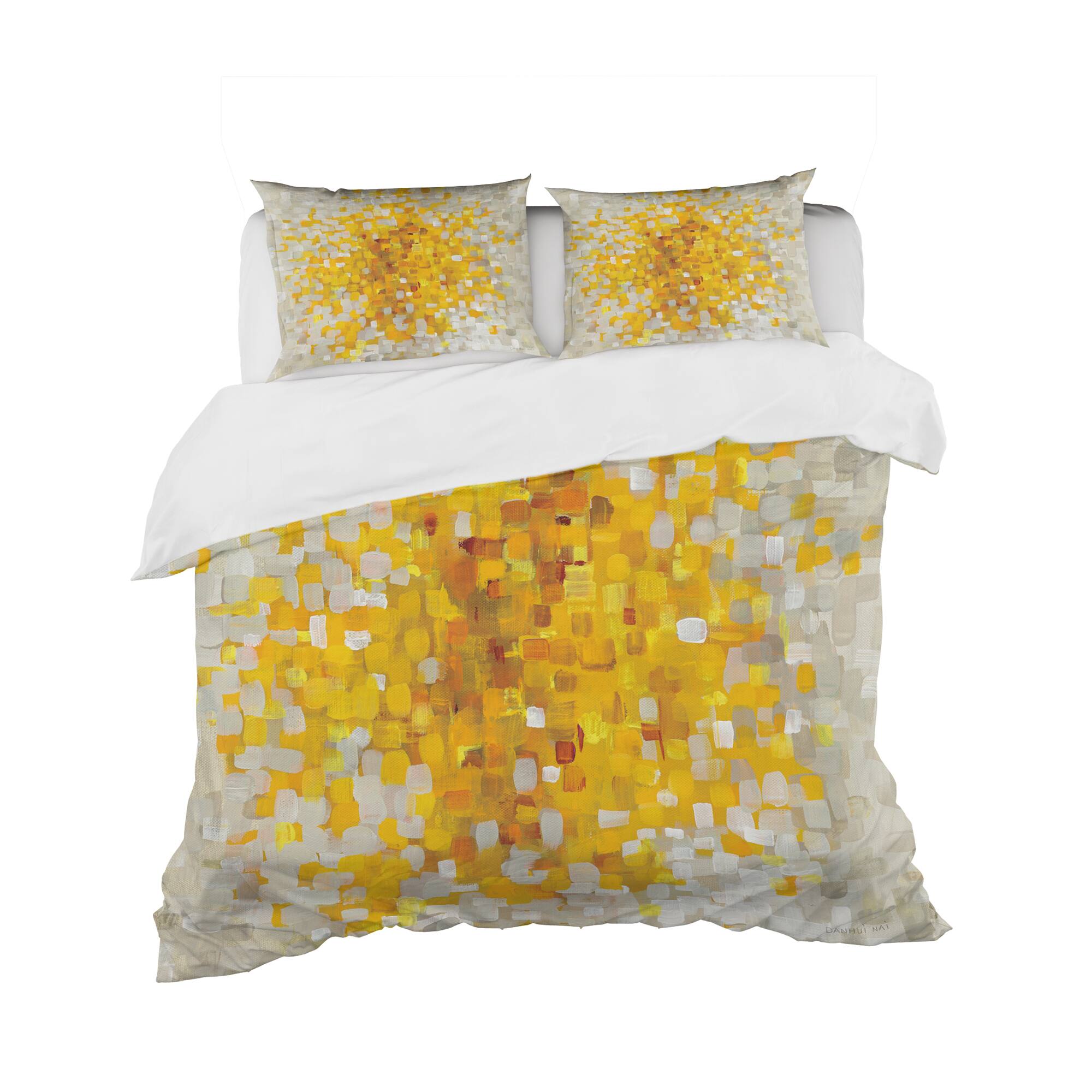 Designart 'Glam Yellow Explosion Blocks' Glam Bedding Set